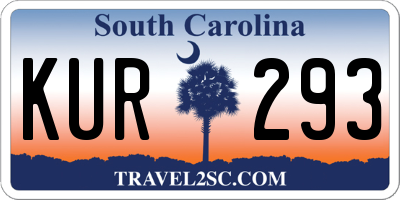 SC license plate KUR293
