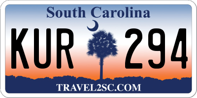 SC license plate KUR294