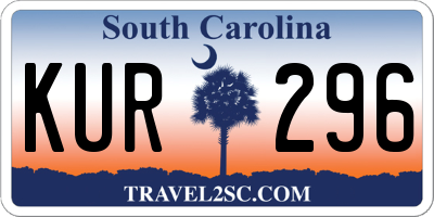 SC license plate KUR296