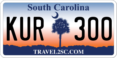 SC license plate KUR300