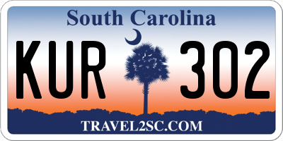 SC license plate KUR302