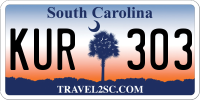 SC license plate KUR303