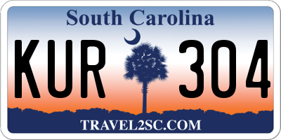 SC license plate KUR304