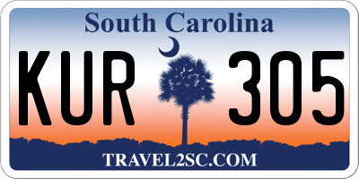 SC license plate KUR305