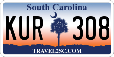 SC license plate KUR308