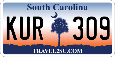 SC license plate KUR309