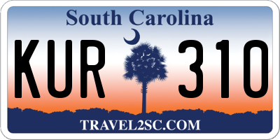 SC license plate KUR310