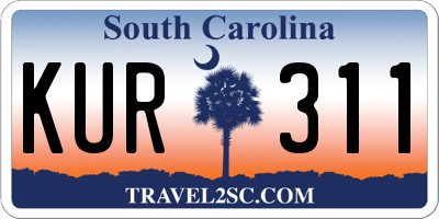 SC license plate KUR311
