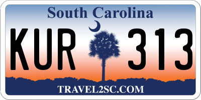 SC license plate KUR313