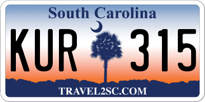 SC license plate KUR315