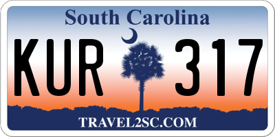 SC license plate KUR317