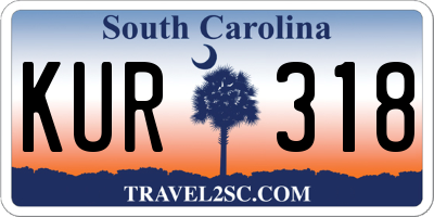 SC license plate KUR318