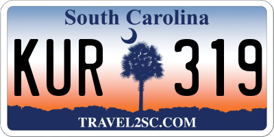 SC license plate KUR319