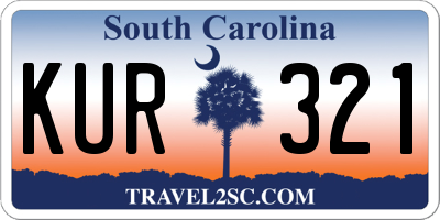 SC license plate KUR321