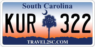 SC license plate KUR322
