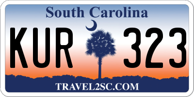 SC license plate KUR323