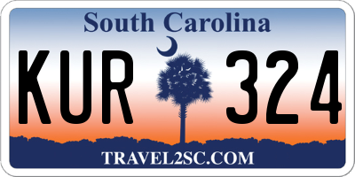 SC license plate KUR324
