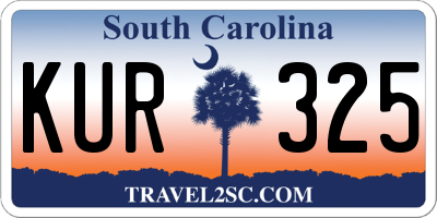 SC license plate KUR325
