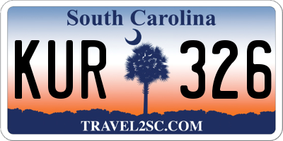 SC license plate KUR326