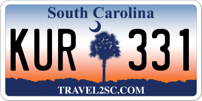 SC license plate KUR331