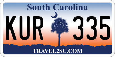 SC license plate KUR335