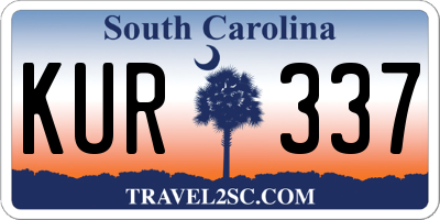 SC license plate KUR337