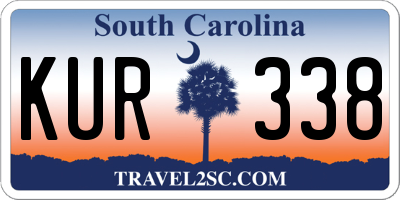 SC license plate KUR338