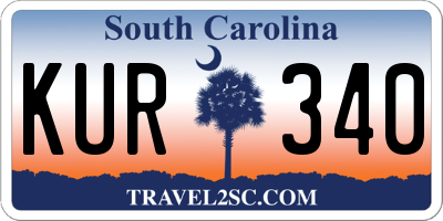 SC license plate KUR340