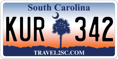 SC license plate KUR342