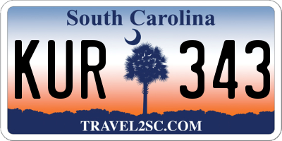 SC license plate KUR343