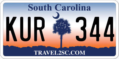 SC license plate KUR344