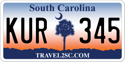SC license plate KUR345