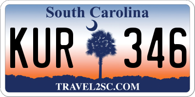 SC license plate KUR346