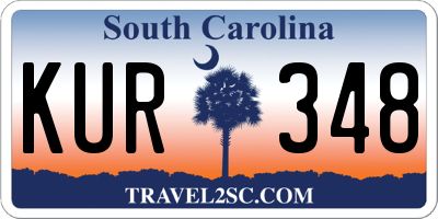 SC license plate KUR348