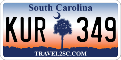 SC license plate KUR349