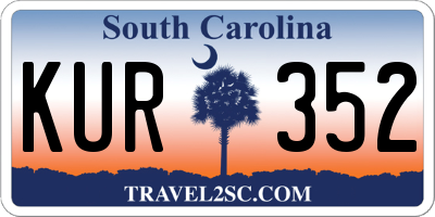 SC license plate KUR352