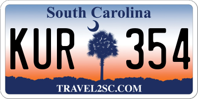 SC license plate KUR354