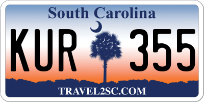 SC license plate KUR355