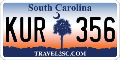 SC license plate KUR356