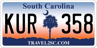 SC license plate KUR358