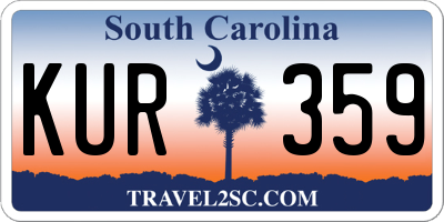 SC license plate KUR359