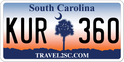 SC license plate KUR360