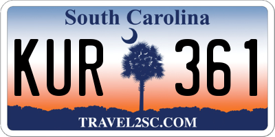 SC license plate KUR361