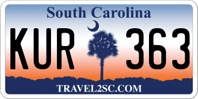 SC license plate KUR363