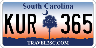 SC license plate KUR365