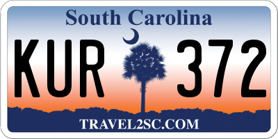 SC license plate KUR372