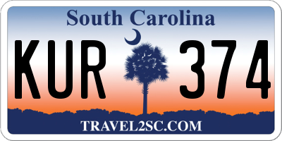 SC license plate KUR374