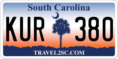 SC license plate KUR380