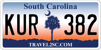 SC license plate KUR382
