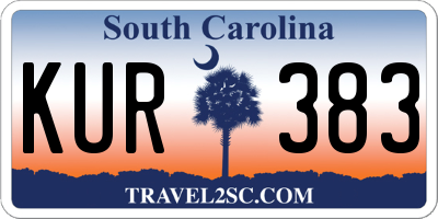SC license plate KUR383